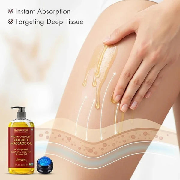 
  
    Vegan Collagen Cellulite Massage Oil with Eucalyptus Oil | 8 fl oz (with roller)
  

