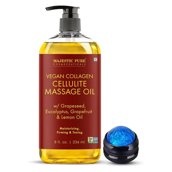 
  
    Vegan Collagen Cellulite Massage Oil with Eucalyptus Oil | 8 fl oz (with roller)
  
