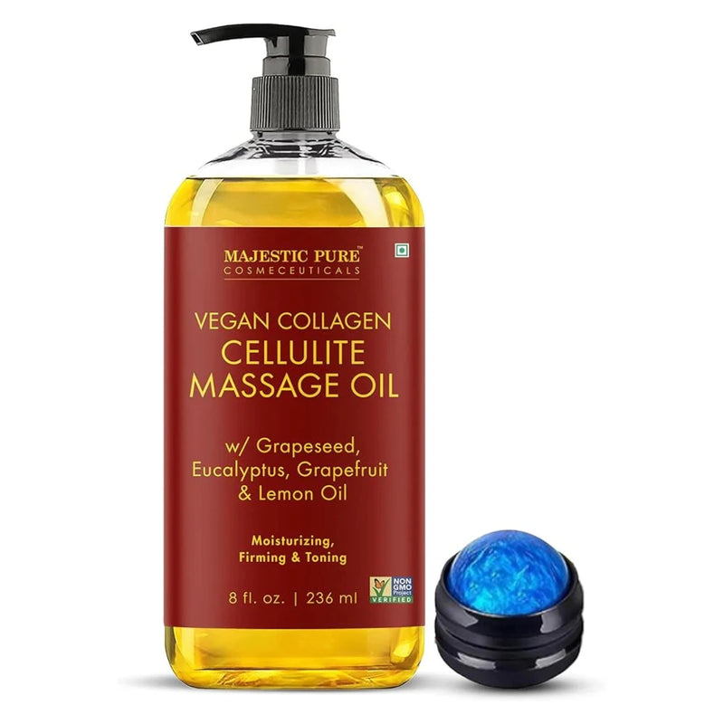 
  
    Vegan Collagen Cellulite Massage Oil with Eucalyptus Oil | 8 fl oz (with roller)
  
