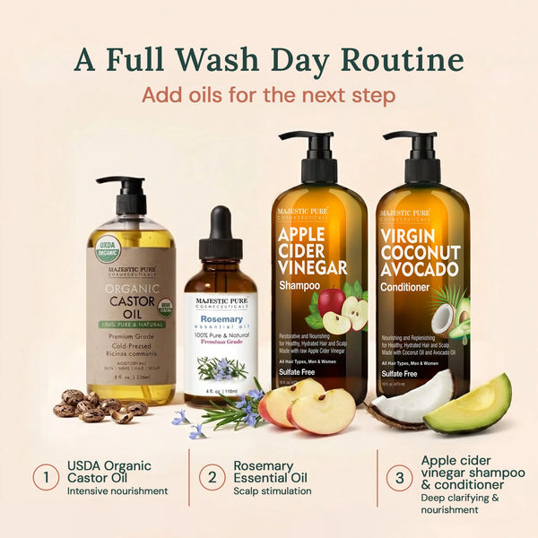 
  
    Apple Cider Vinegar Shampoo & Coconut Avocado Conditioner Set | 16 fl oz each
  

