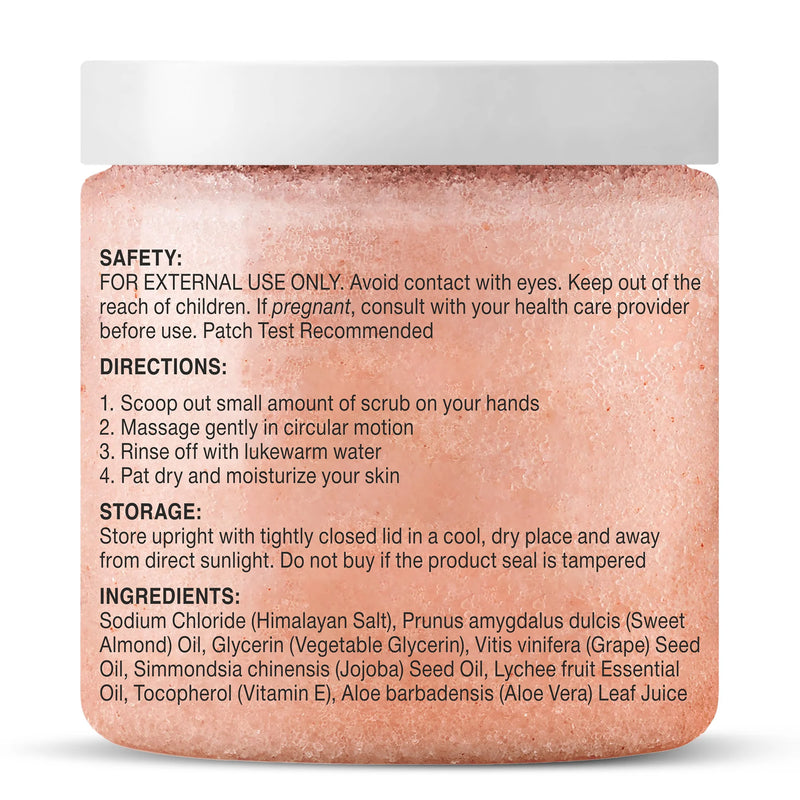 
  
    Himalayan Salt Body Scrub with Lychee Oil and Sweet Almond Oil | 10 oz
  
