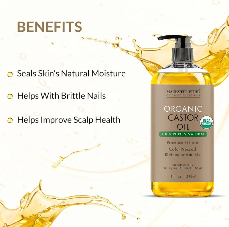 
  
    Organic Castor Oil & Jojoba Oil — Hair Growth and Scalp Nourishment — Majestic Pure
  
